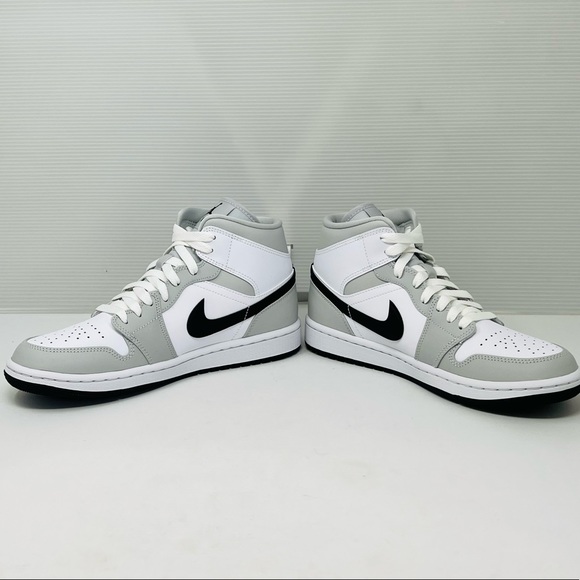 NIKE AIR JORDAN 1 MID**Grey/White Basketball Sneakers**US 7**NIB - Picture 4 of 11